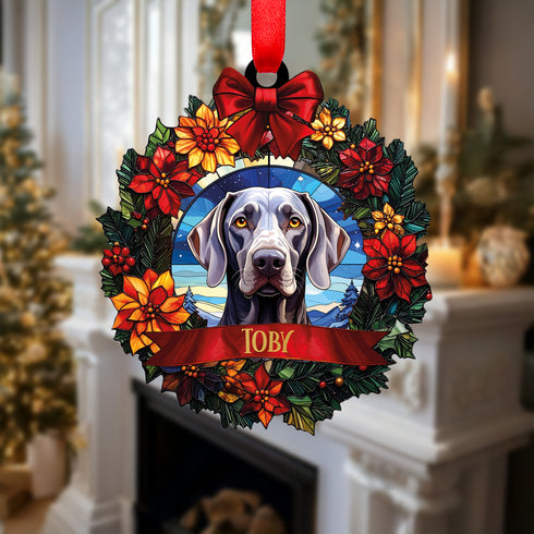 Weimaraner Wreath Christmas Decoration